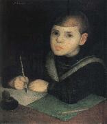 The Child Writing the word